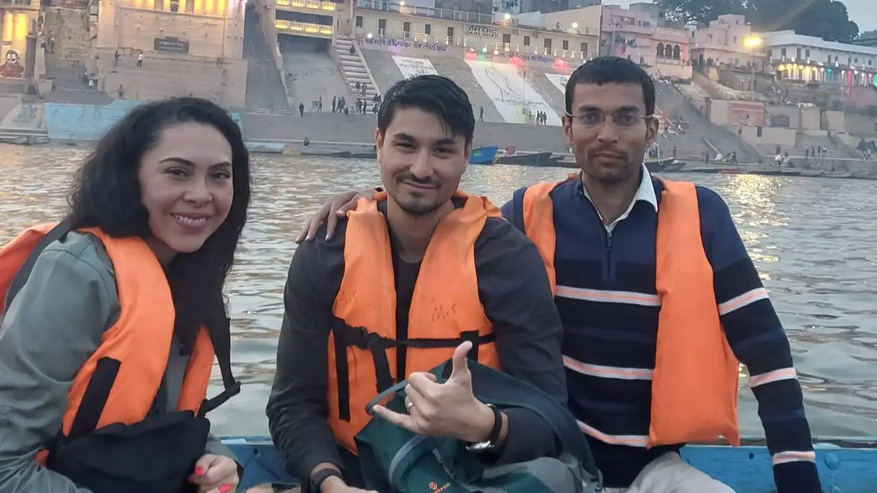 Tourist enjoying Varanasi