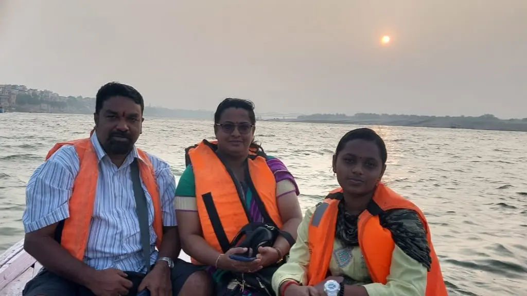 Tourist enjoying Varanasi
