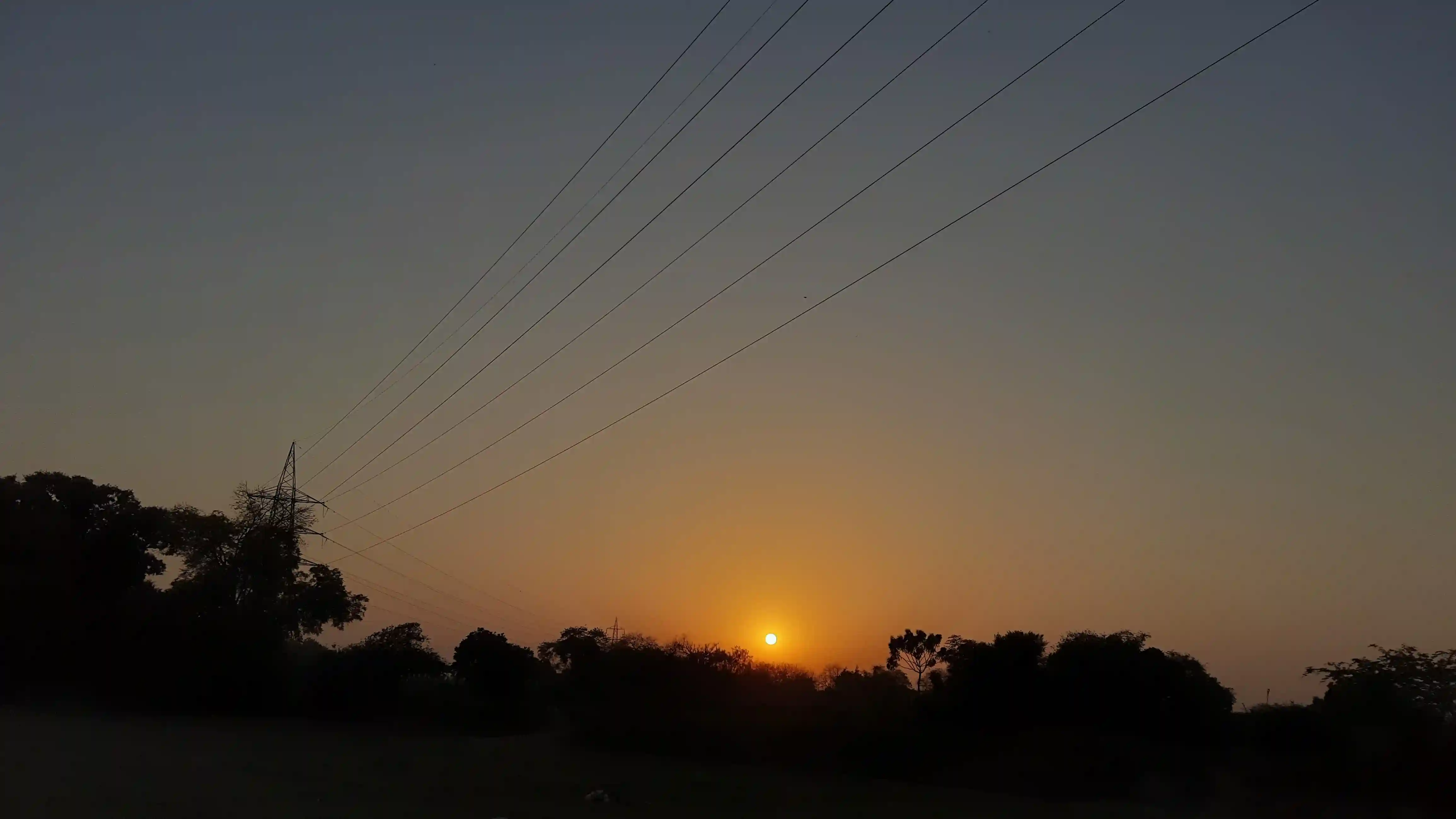 Sunset in village